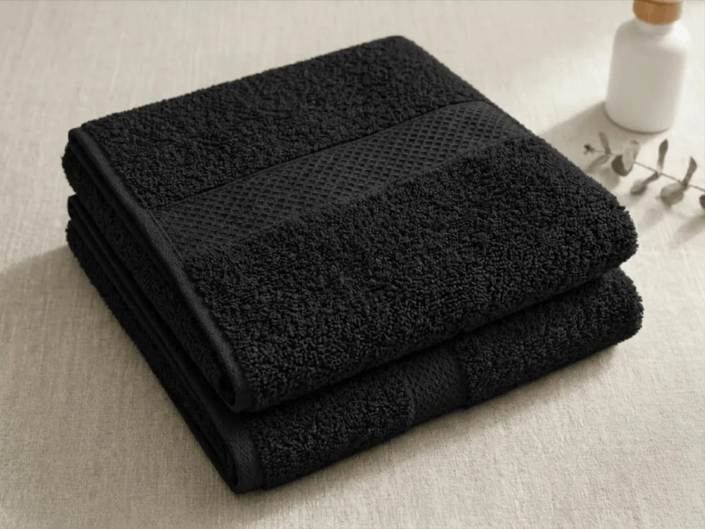 Törölköző EMBORIA 50x100 cm fekete, 100% pamut