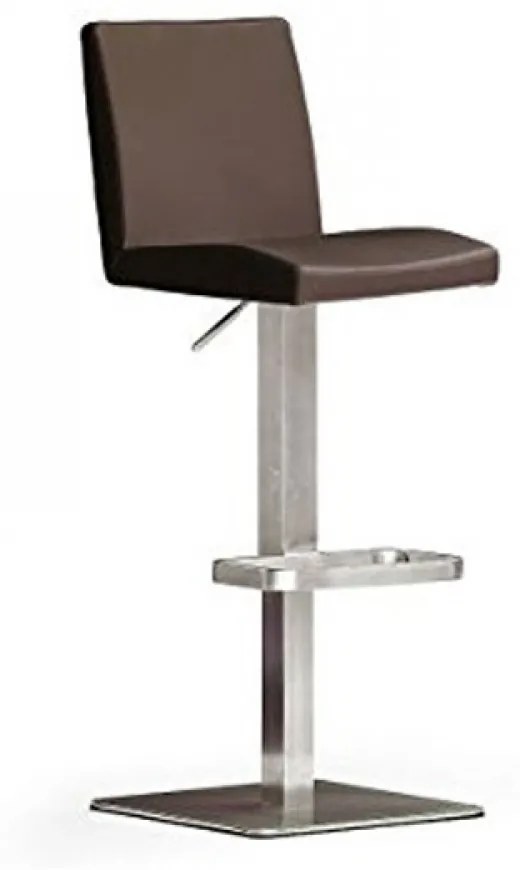 LOPES 2 INOX PVC - Műbőr Barna Bárszék
