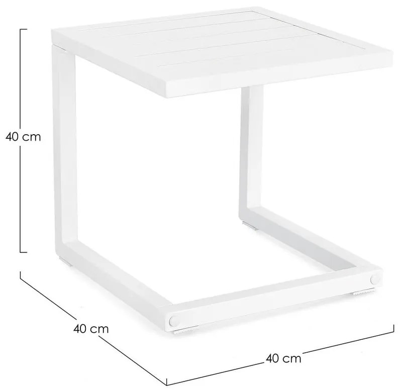 Alumínium kerti kisasztal 40x40 cm Hilde – Bizzotto