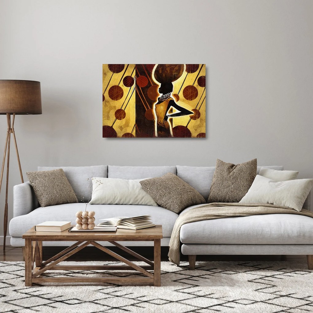 Egy ősi művészeti festmény képe (üvegen) (70x50 cm)