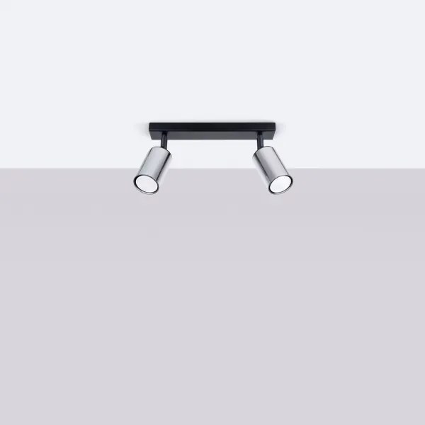 Sollux SL.1367 - Spotlámpa WINX 2xGU10/10W/230V fekete/króm