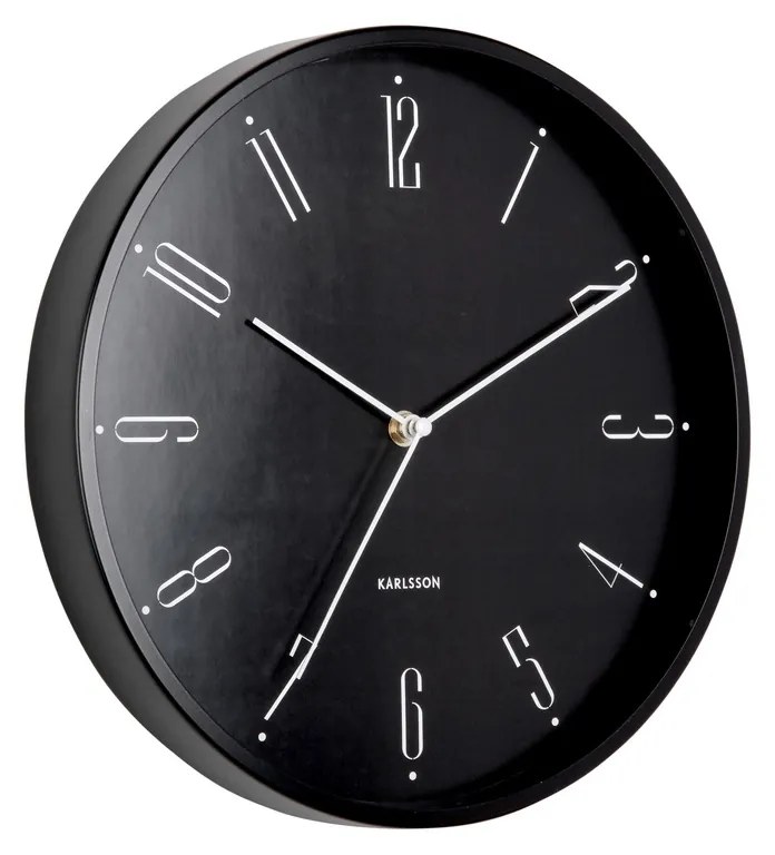 Karlsson 5988BK dizájner falióra, fekete, átmérő30 cm
