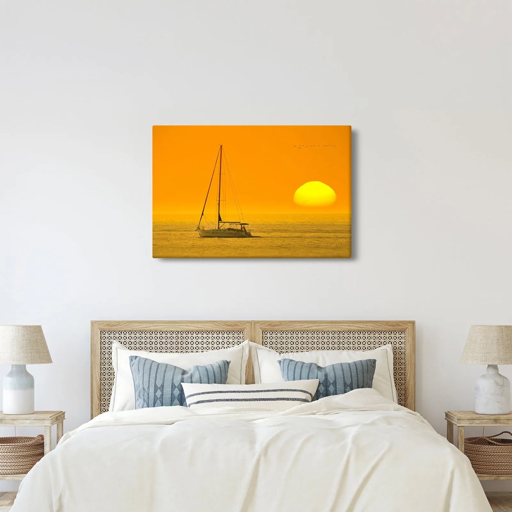 Kép - Csónak a tenger közepén (90x60 cm)