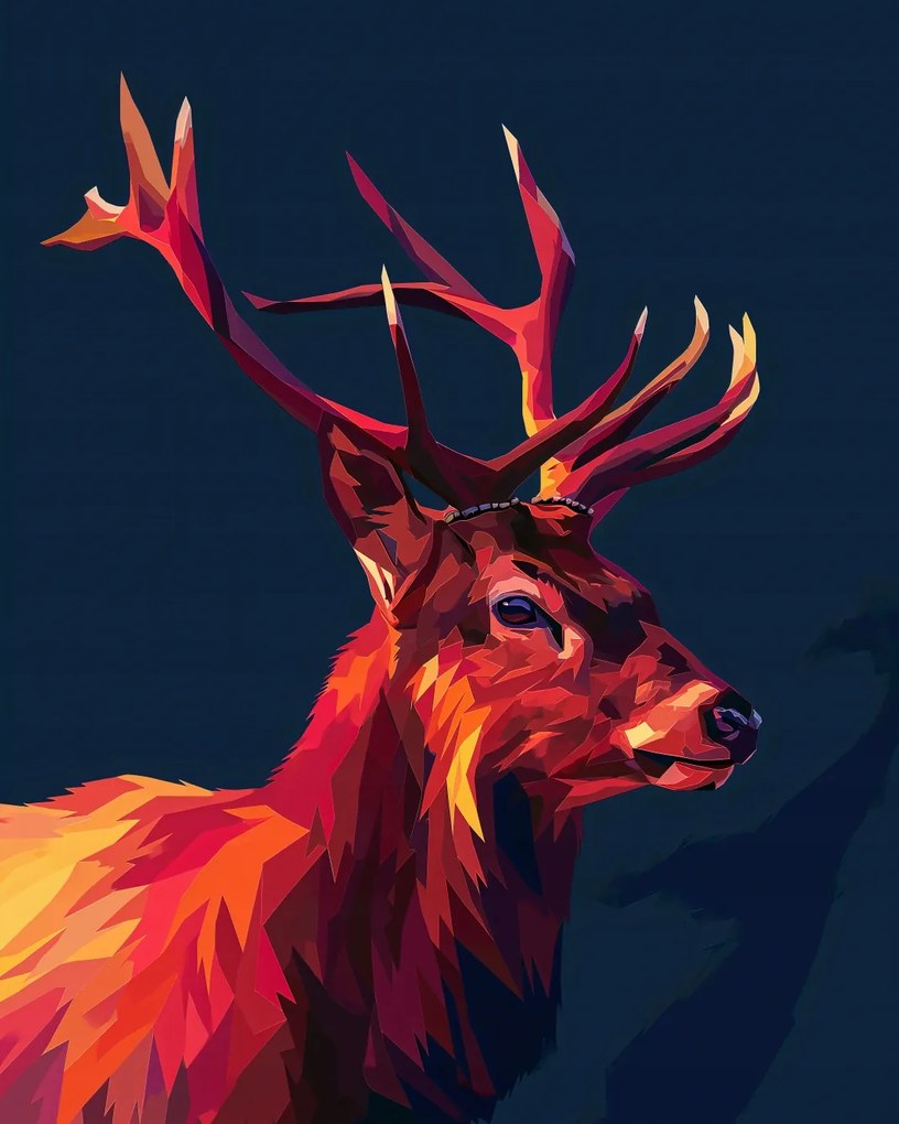 Poszter 40x50cm Szarvas a geometriában