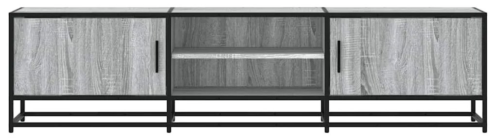szürke sonoma színű szerelt fa és fém TV-szekrény 160x35x41 cm