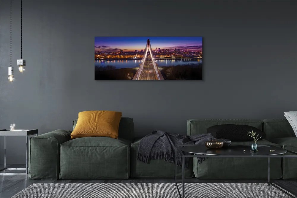 Canvas képek Varsó panoráma folyó híd 100x50 cm
