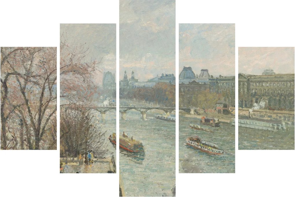 Kép - Camille Pissarro, The Louvre, Afternoon, Rainy Weather, reprodukciók (150x105 cm)