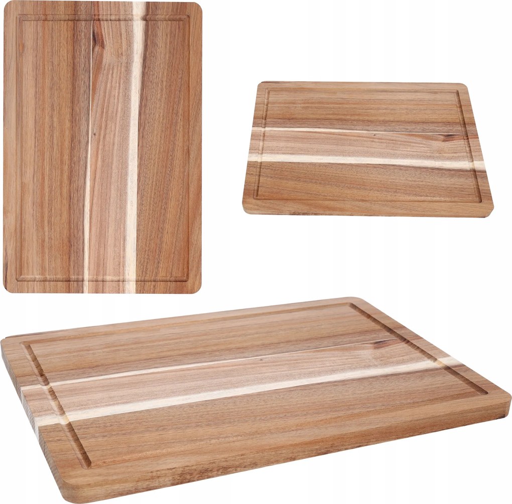 Snack Vágódeszka sajt felvágott fa 37x25 cm akác