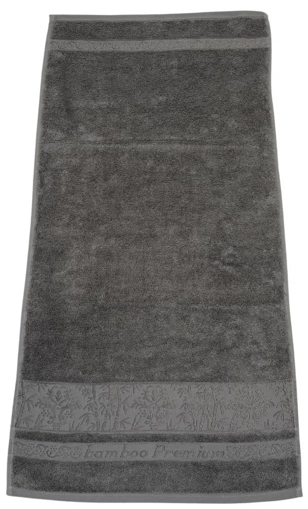 Törülközők bambusz antracitszürke klasszikus 50x90cm TiaHome