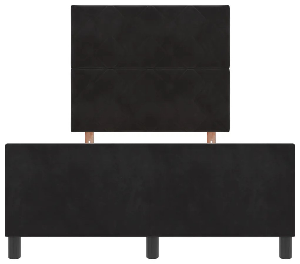 Fekete Vellú ágykeret 120x200 cm
