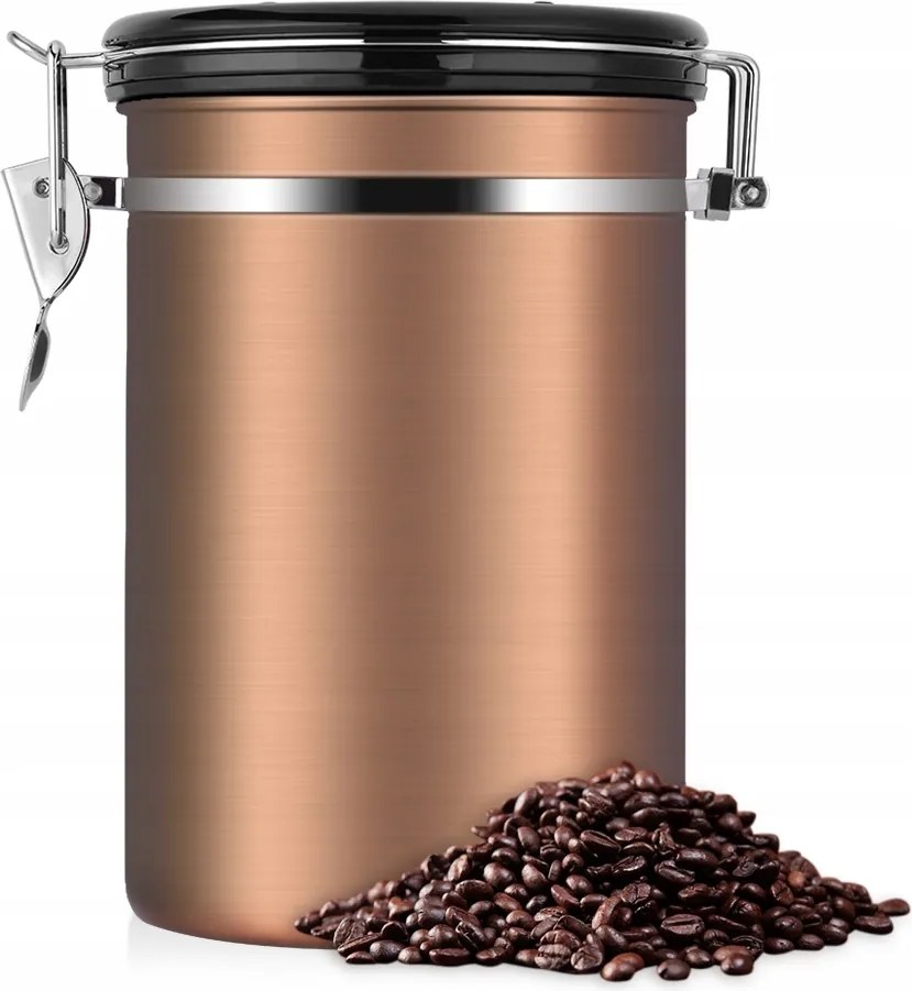 Légmentesen Záródó Kávétartály Vákuumos Kávédoboz 1,8L Rozsdamentes Acél