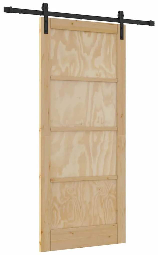 Csúszóajtó Természetes és fekete 86 x 198.5 cm