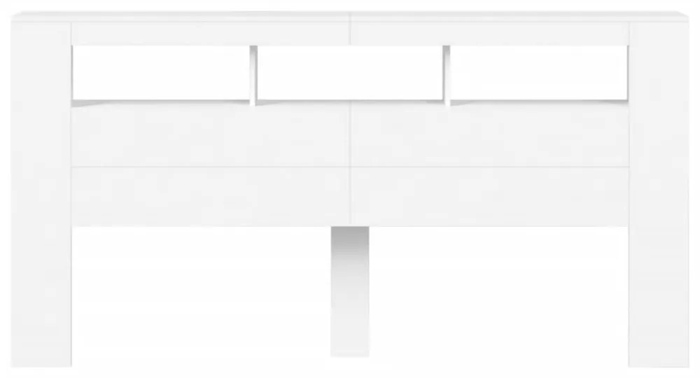 fehér szerelt fa LED-es fejtámla 200 x 18,5 x 103,5 cm