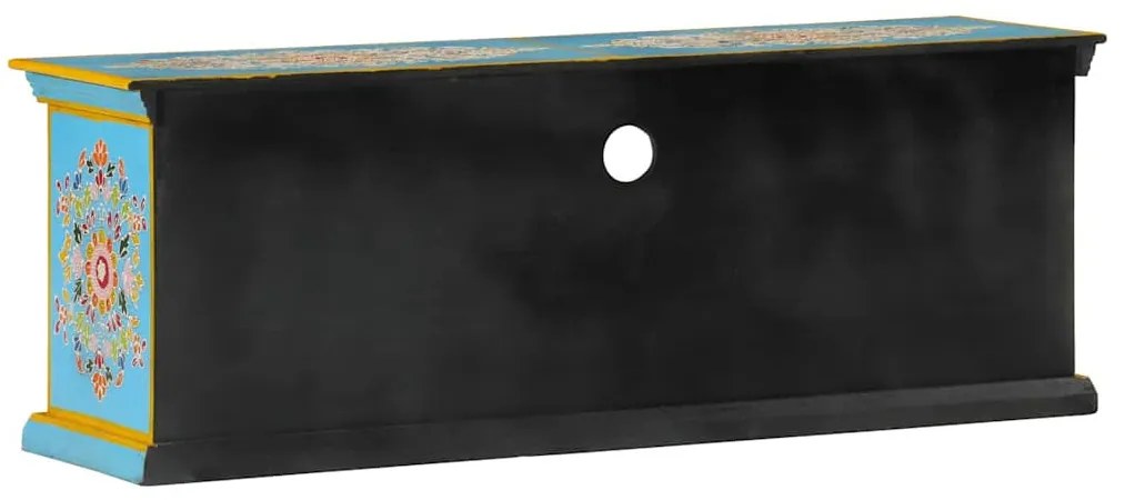 kék tömör mangófa TV-szekrény 110 x 30 x 40 cm