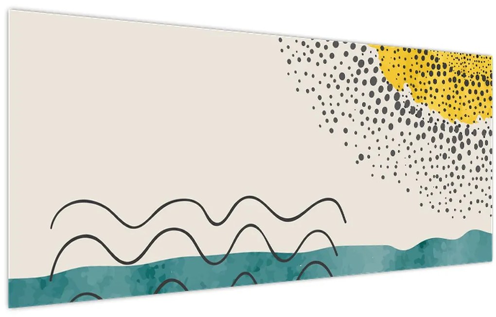 Kép - Absztrakt festmény a strandról N⁰1 (120x50 cm)