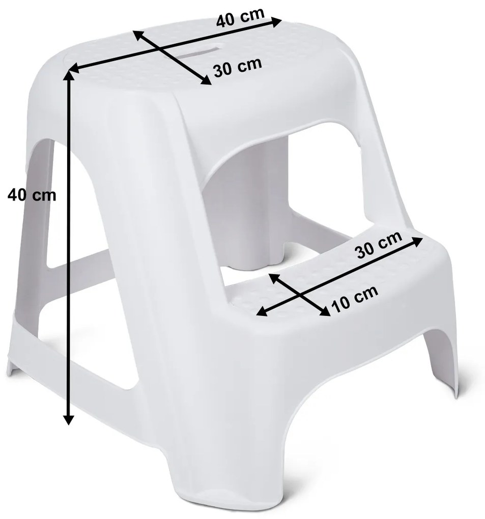 4Home Műanyag lépcső, fehér, 55 x 48 x 40 cm