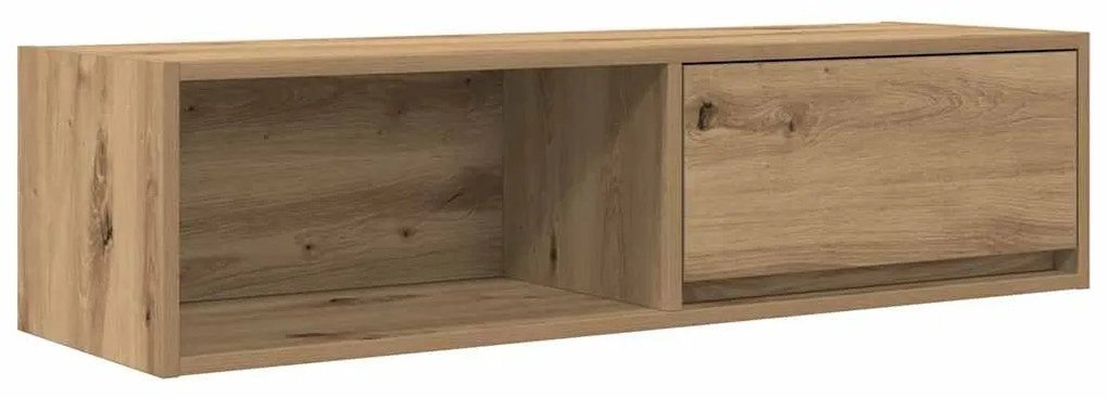 2 db kézműves tölgy színű szerelt fa TV-szekrény 100x31x25,5 cm