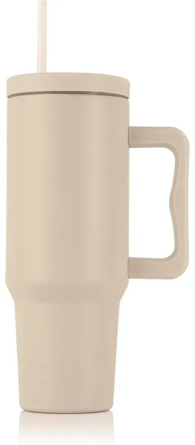 GOURMETMAXX Thermo bögre fedéllel és szívószállal 1,2 liter bézs DS15043-L