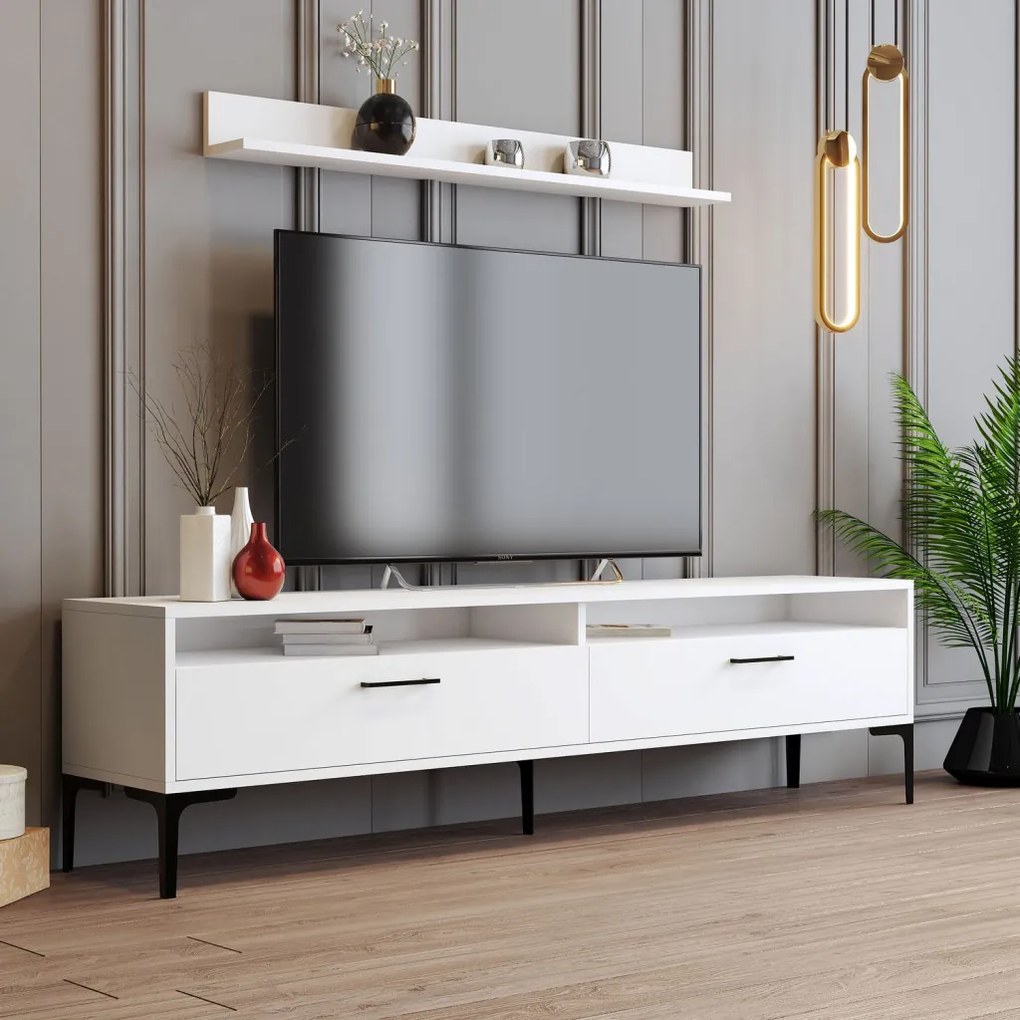 Istanbul TV-állvány, fehér, 180 cm – TR845HCT3102