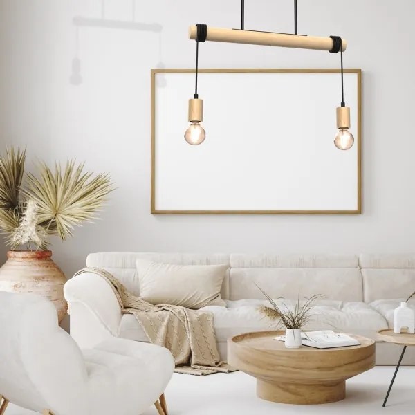 Felületre szerelhető csillár VIGA 2xE27/60W/230V fa