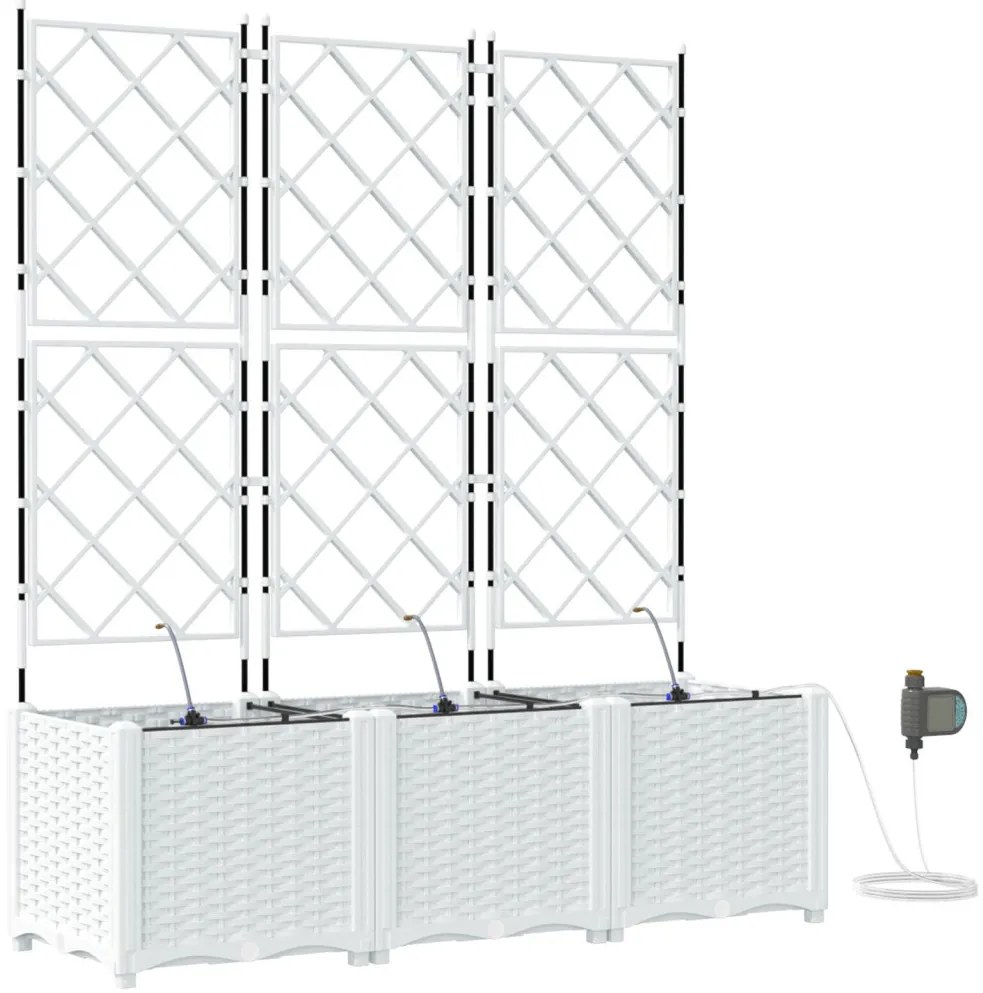 Kerti ültetők Fehér 120 x 40 x 142 cm Acél