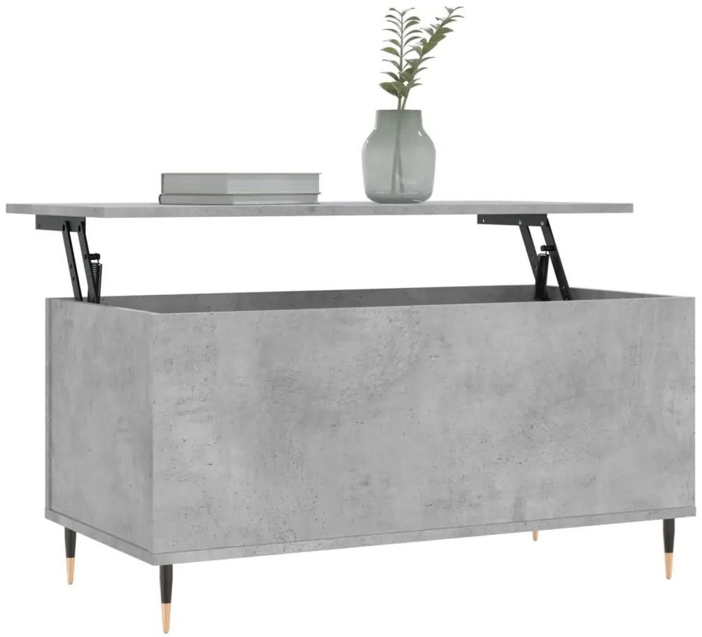 Betonszürke szerelt fa dohányzóasztal 90x44,5x45 cm
