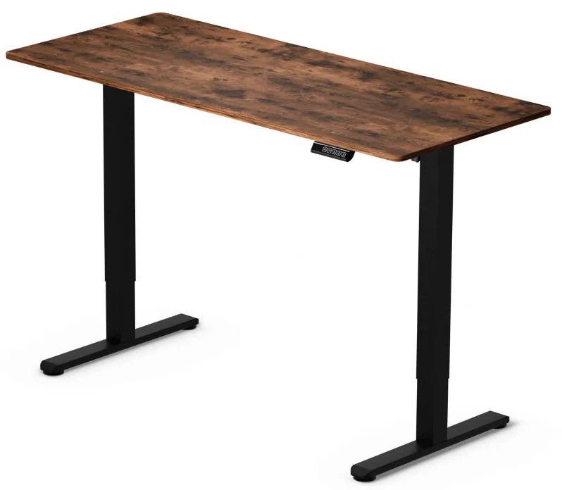 Elektromosan állítható magasságú íróasztal - 140x60cm rusztikus barna ülő-/állómunkához - LVN System Lite LV1714