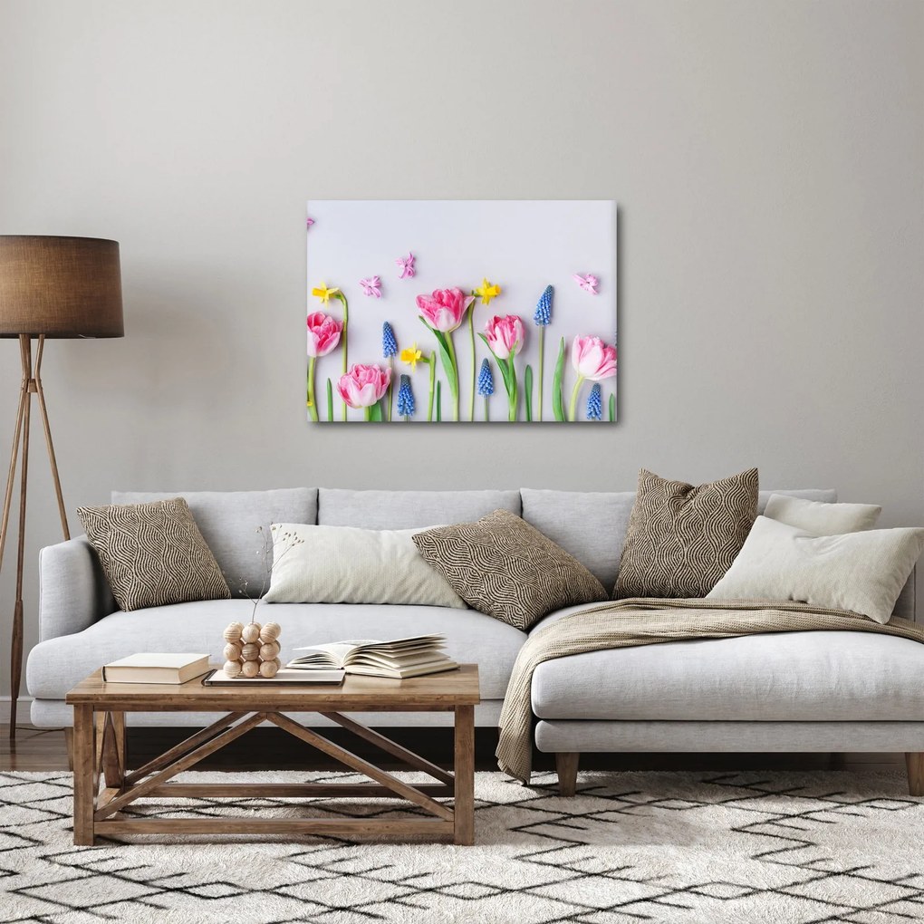 Tavaszi virágok képe (70x50 cm)