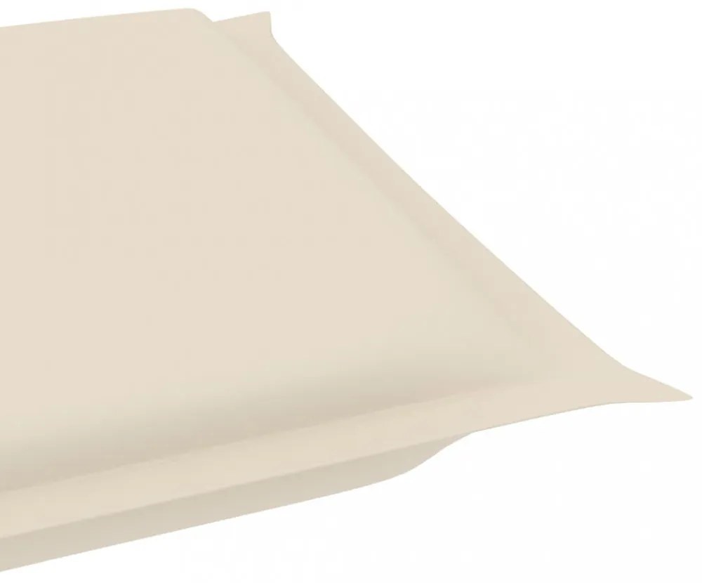 krémszínű oxford szövet napozóágy párna 186 x 58 x 3 cm