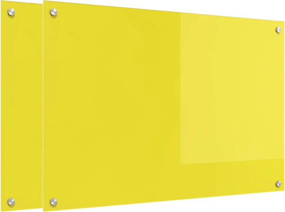 vidaXL Konyhai splashback 2 pcs Sárga 90 x 60 cm edzett üveg