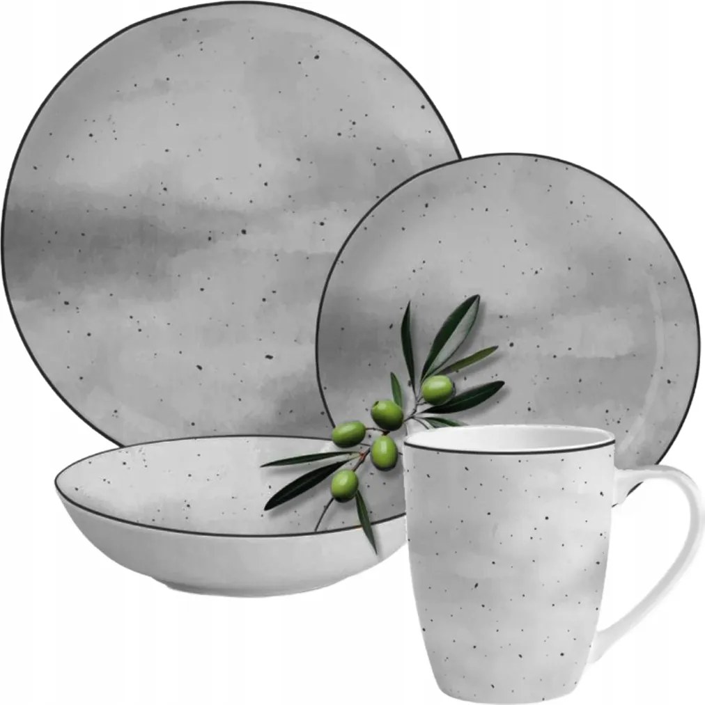 Porcelán Tányér Szett Étkezési Tányér 24EL Antik Mintás