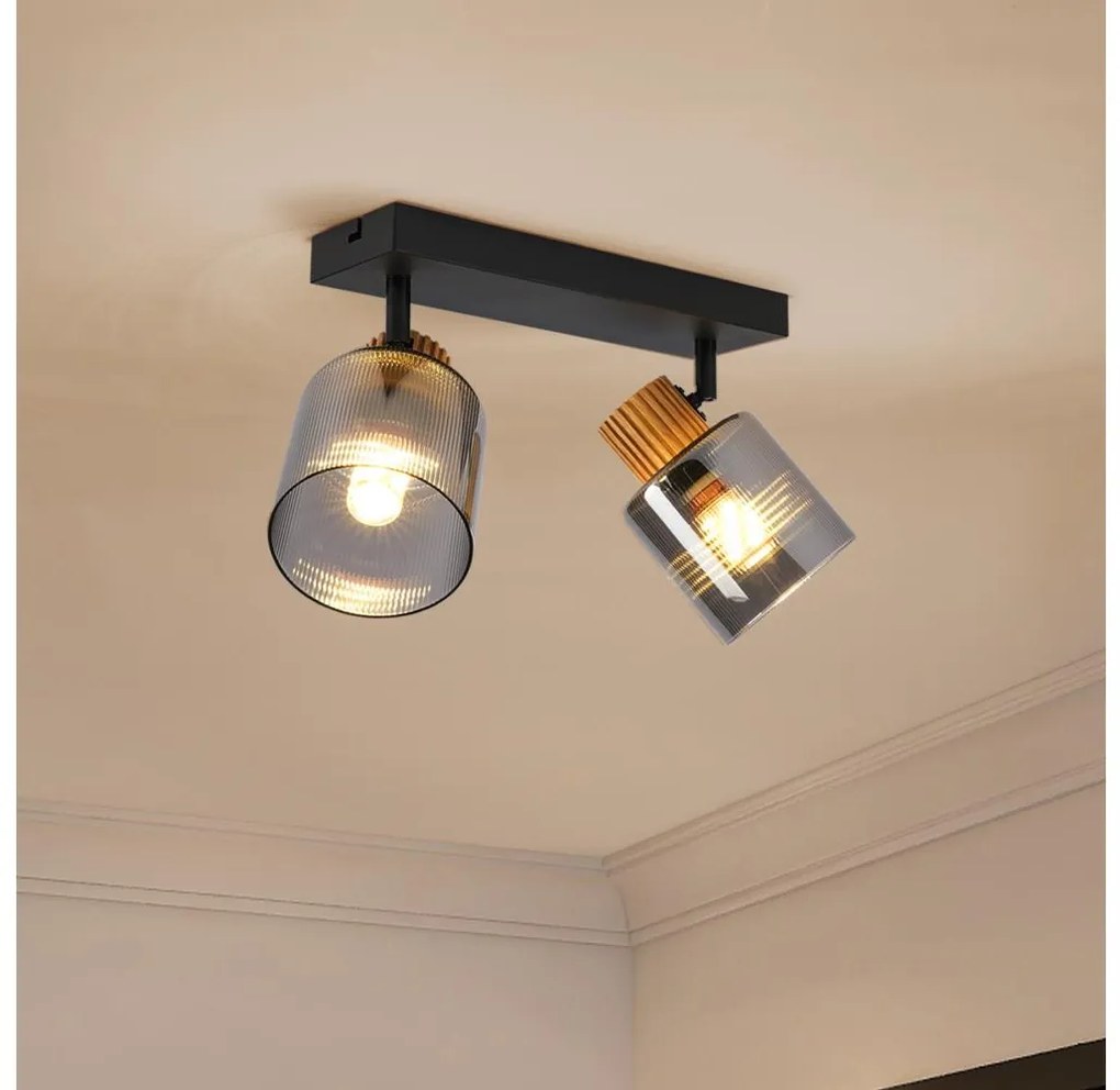 Brilagi - HYGGE spotlámpatest 2xE14/15W/230V fekete/füstszínű