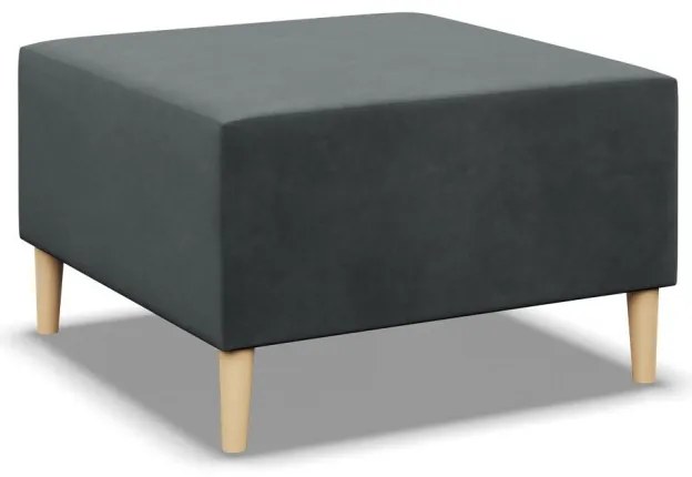 Etna puff, bársony, 70x70, szürke