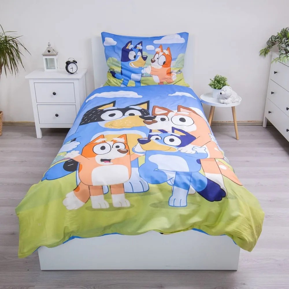 Egyszemélyes pamut gyerek ágyneműhuzat 140x200 cm Bluey – Jerry Fabrics