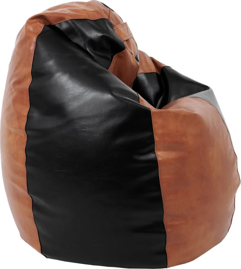 Mara babzsákfotel - műbőr - konyak/fekete - 200 liter R