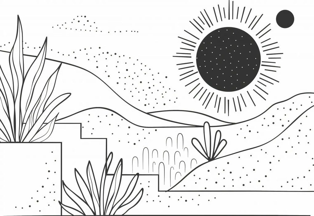 Poszter 100x70cm Lineáris Tájkép