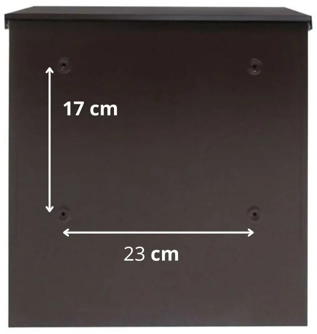 Fém postaláda, gravírozott felirattal, barna "5"