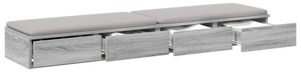 Ágyfiókok fiókkal Szürke sonoma 140 x 36.5 x 16.5 cm Faanyag