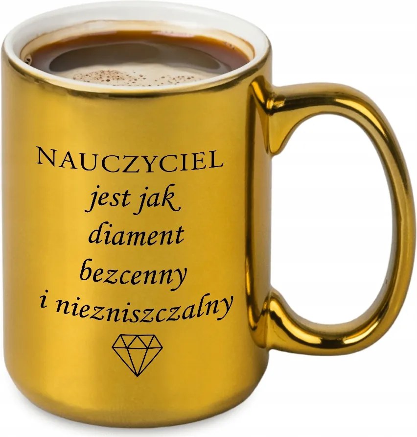 Bögre XXL Csillogó Arany Tanár Mint Gyémánt Pedagógusnapra
