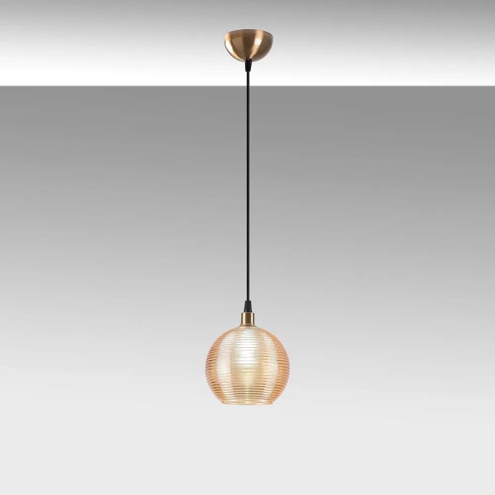 Okkersárga-aranyszínű függőlámpa üveg búrával ø 15 cm Muzo – Opviq lights