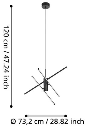 Eglo 99818 - LED Dimmelhető csillár zsinóron SALITRE LED/29W/230V