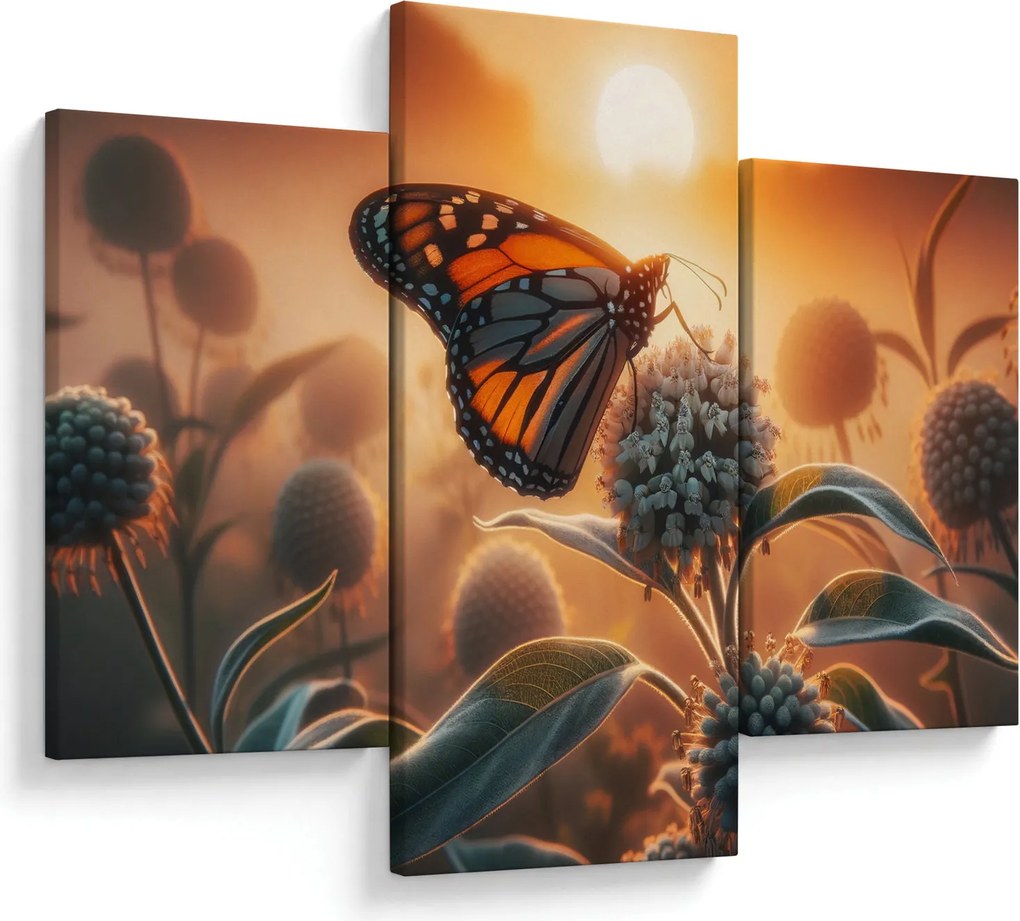 Kép – Pillangó a lenyugvó napban (90x60 cm)