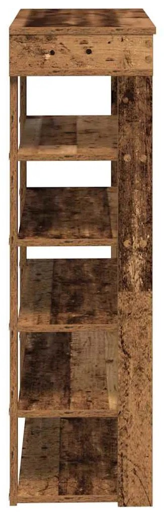 antik fa szerelt fa cipőtartó 80x30x98 cm
