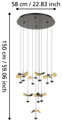 Eglo 390339 - LED Dimmelhető csillár zsinóron DRACERA 10xLED/2,3W/230V átm. 58 cm