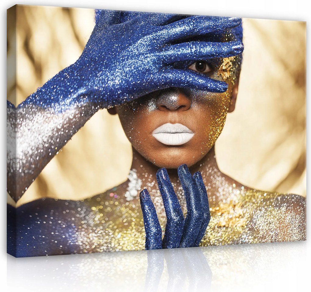 Hálószoba Vászonkép Arany Ajkak Arany Akt Nő Vászon Falikép 100x70