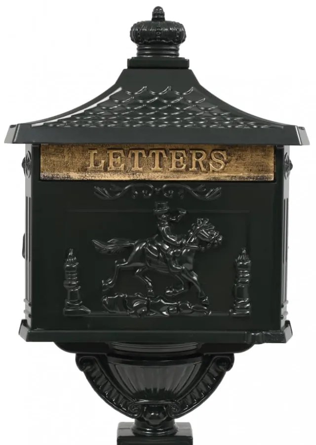 vidaXL zöld, vintage stílusú, rozsdamentes alumínium álló postaláda