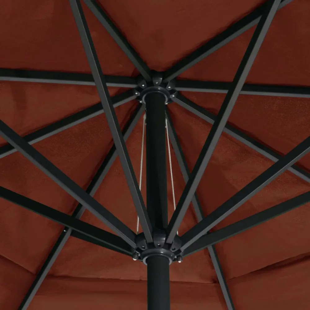 terrakotta kültéri napernyő alumíniumrúddal 600 cm