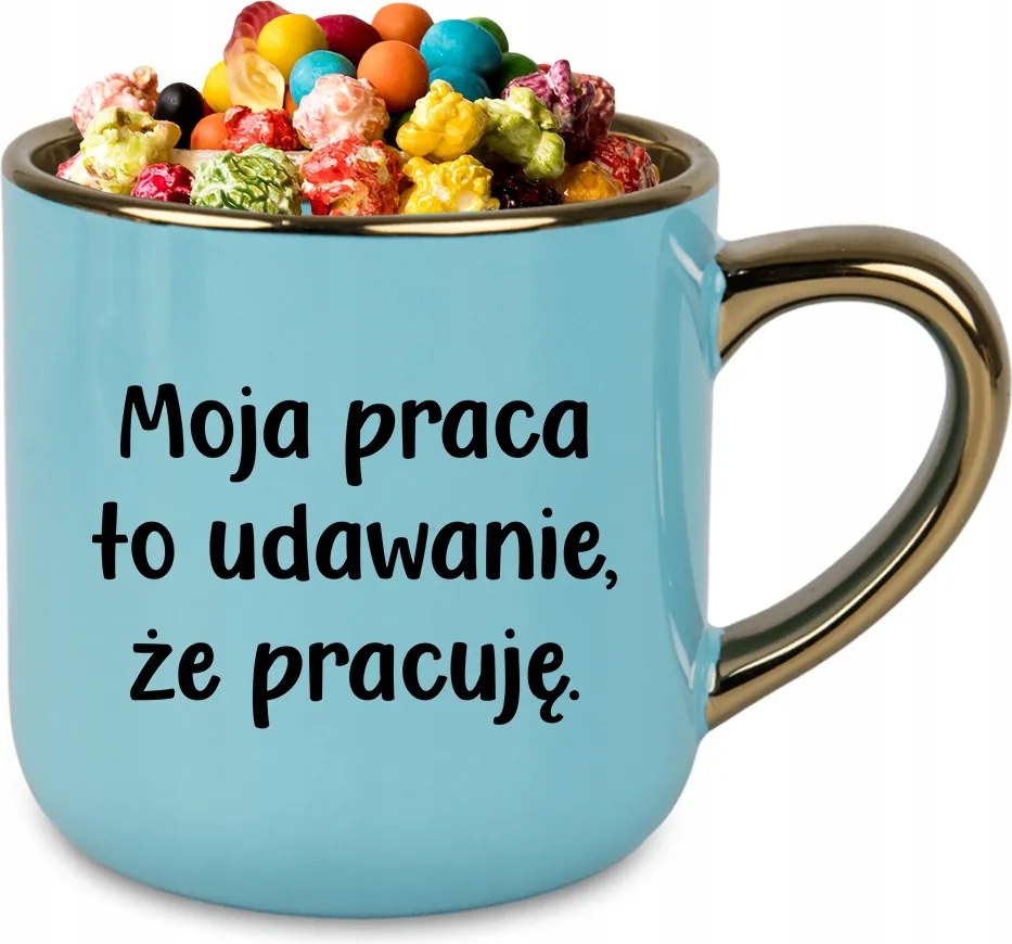 Bögre Elegant XXL Kék 400ml Kerámia Vicces kütyü Úgy Teszek, Mintha Dolgoznék
