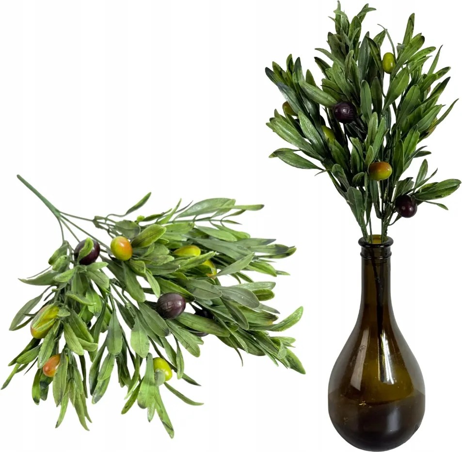Levélcsokor Oliva gyümölcsökkel 36 cm Mesterséges levelek Virágos kiegészítők