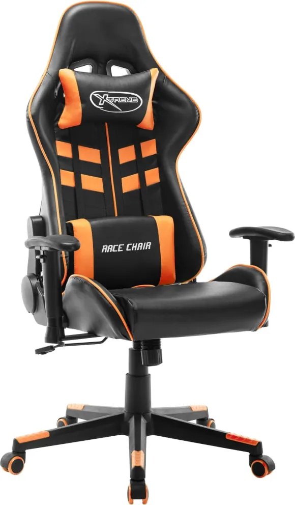 vidaXL fekete és narancssárga műbőr gamer szék